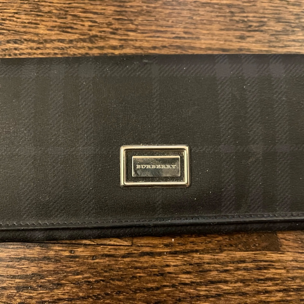 Authentic Burberry Black Checkered Wallet